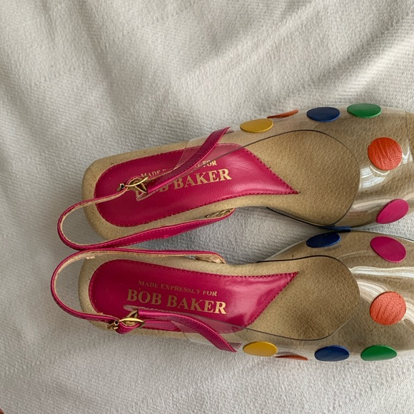 Bob Baker Leather Colorful Polka Dot Slingback Sandals - Picture 4 of 6